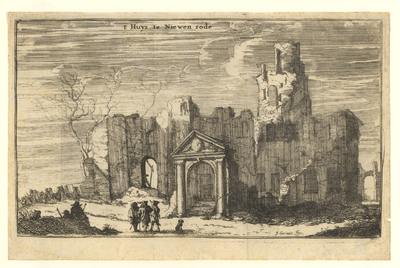 201673 Gezicht op de ruïne van het kasteel Nijenrode bij Breukelen, verwoest door de Franse troepen in 1672.N.B. Het ...